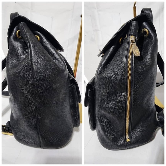 Authentic MCM Vintage Leather Drawstring Backpack Black - Picture 10 of 13